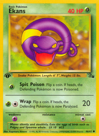 Ekans 46/62 - Fossil 1st Edition