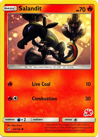 Salandit - 25/156 (#31 Charizard Stamped) - Battle Academy