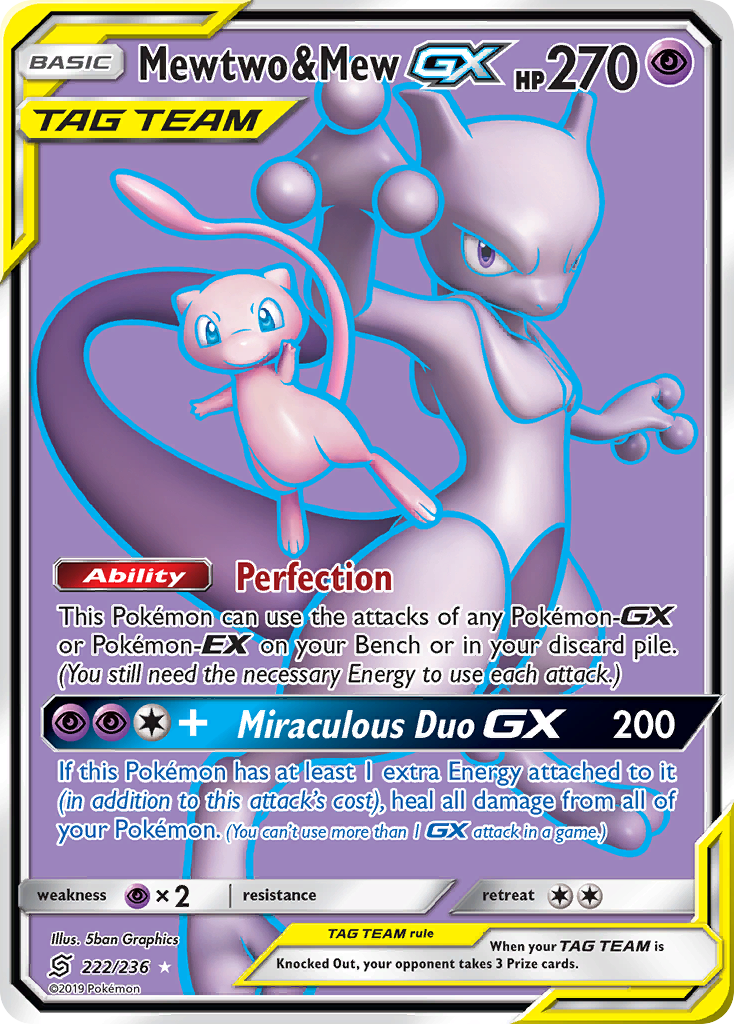 Mewtwo & Mew GX (Full Art)/236 - SM  Unified Minds Holofoil