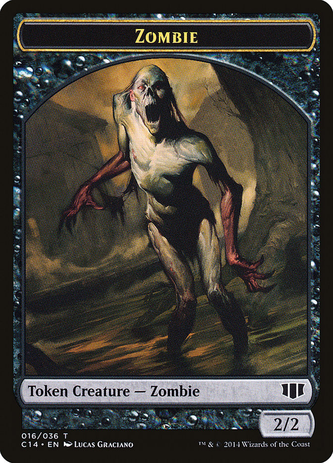 Horror // Zombie (016) Double-Sided Token (C14-15 // 16) - Commander 2014 Tokens