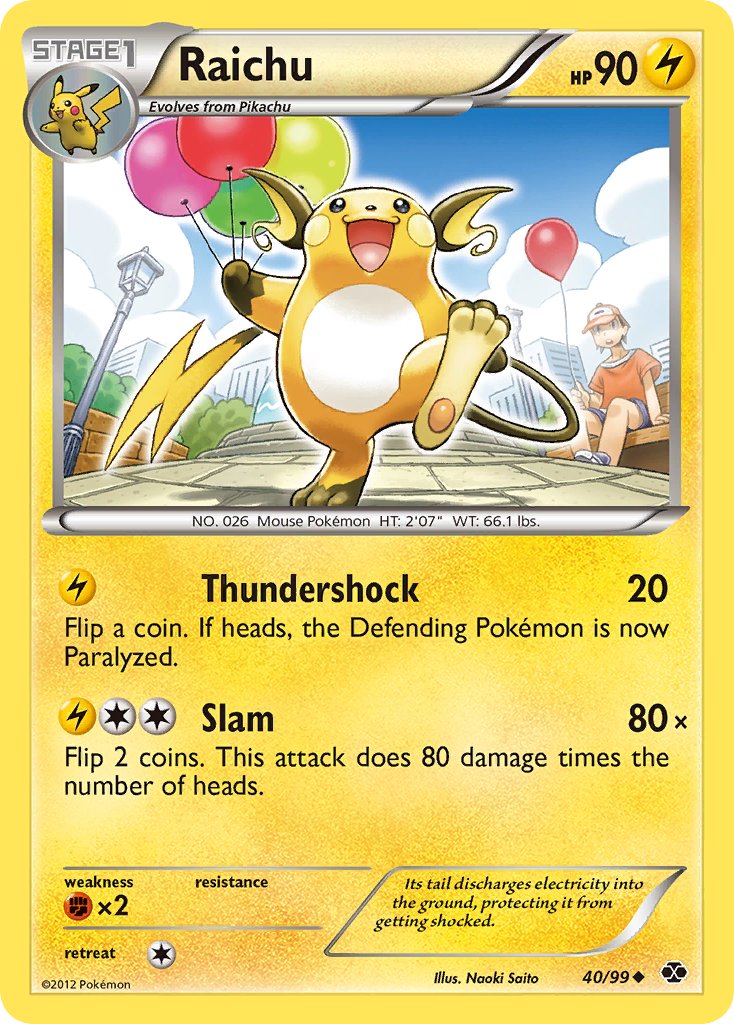 Raichu - 40/99 (Cosmos Holo) - Blister Exclusives Holofoil