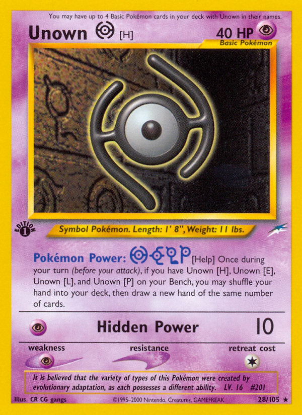 Unown [H]/105 - Neo Destiny 1st Edition