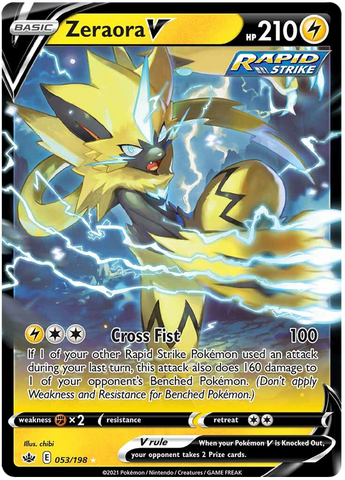 Zeraora V 53/198 - SWSH06 Chilling Reign Holofoil