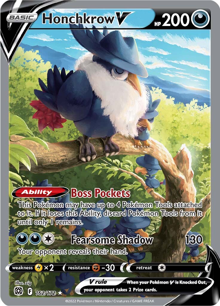 Honchkrow V (Alternate Full Art) 162/172 - SWSH09 Brilliant Stars Holofoil