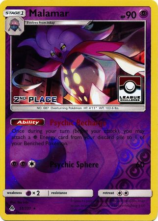 Malamar - 51/131 (League Challenge) [2nd Place] - League & Championship Cards Reverse Holofoil