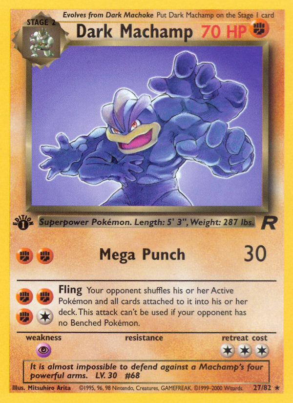Dark Machamp (27) 27/82 - Team Rocket 1st Edition