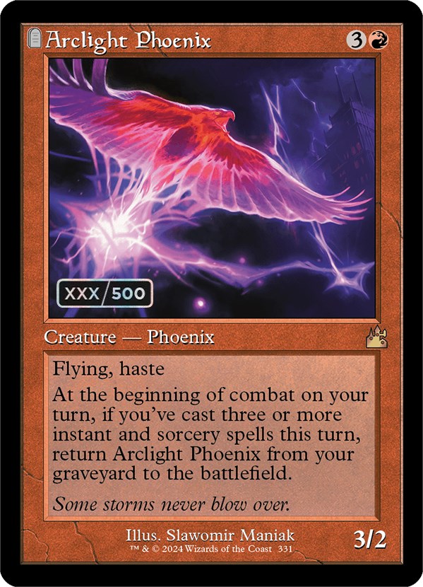 Arclight Phoenix (Retro Frame) (Serial Numbered) (RVR-331) - Ravnica Remastered: (tombstone) Foil