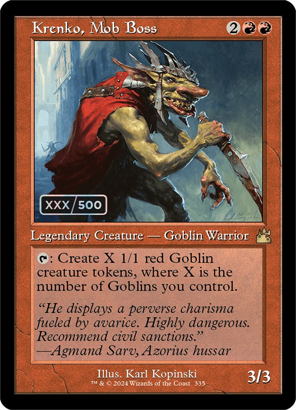 Krenko, Mob Boss (Retro Frame) (Serial Numbered) (RVR-335) - Ravnica Remastered Foil