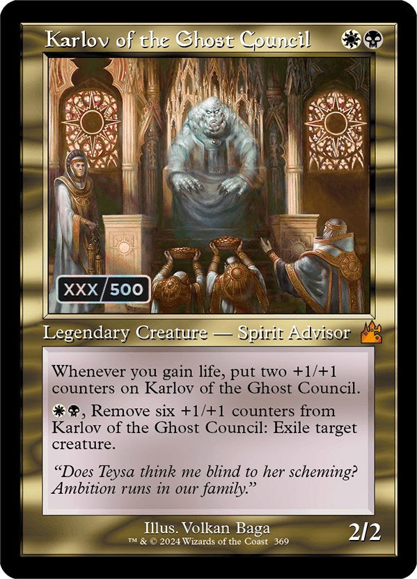 Karlov of the Ghost Council (Retro Frame) (Serial Numbered) (RVR-369) - Ravnica Remastered Foil