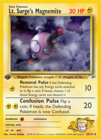 Lt. Surge's Magnemite (50) 50/132 - Gym Heroes 1st Edition