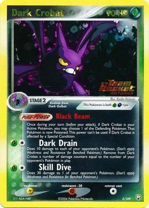 Dark Crobat 3/109 - Team Rocket Returns Reverse Holofoil