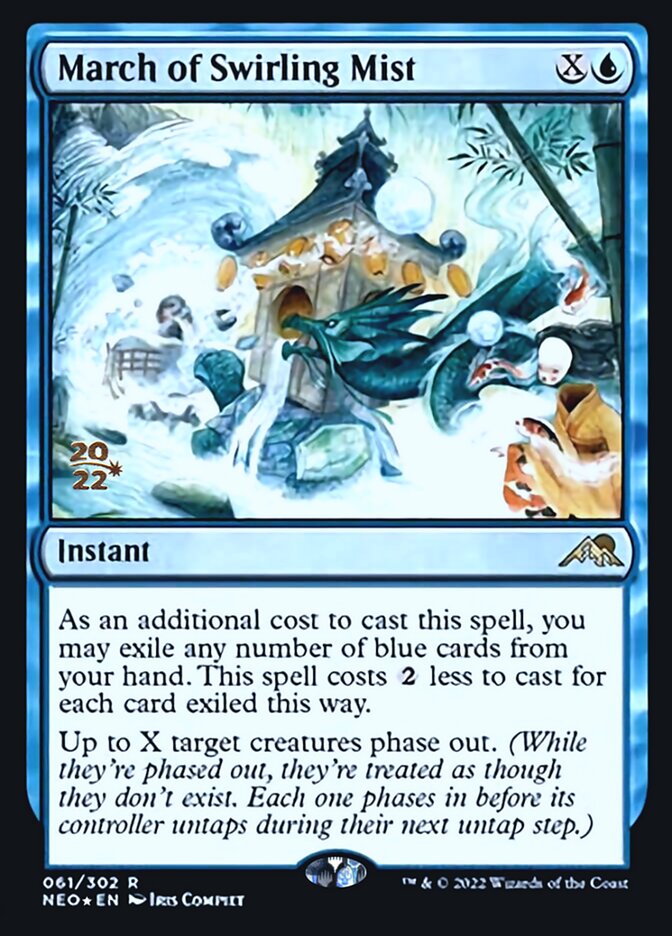 March of Swirling Mist (PRE-061) - Kamigawa: Neon Dynasty Promos Foil