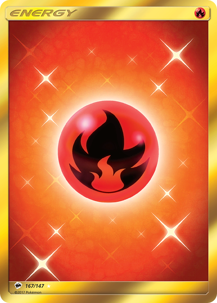 Fire Energy (Secret)/147 - SM  Burning Shadows Holofoil