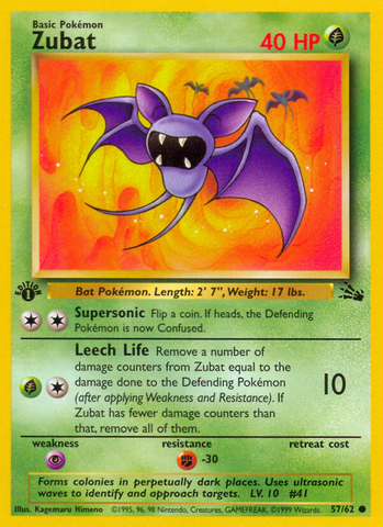 Zubat 57/62 - Fossil 1st Edition