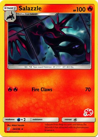 Salazzle - 34/236 (#7 Charizard Stamped) - Battle Academy