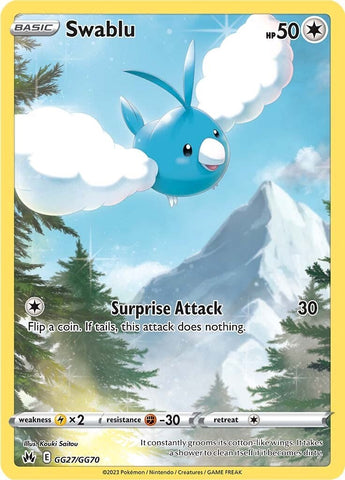 Swablu GG27/70 - SWSH Crown Zenith Galarian Gallery Holofoil