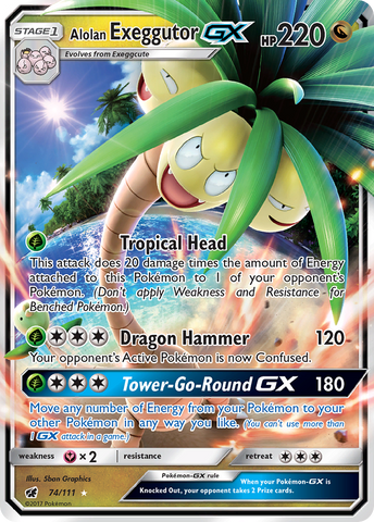 Alolan Exeggutor GX 74/111 - SM  Crimson Invasion Holofoil