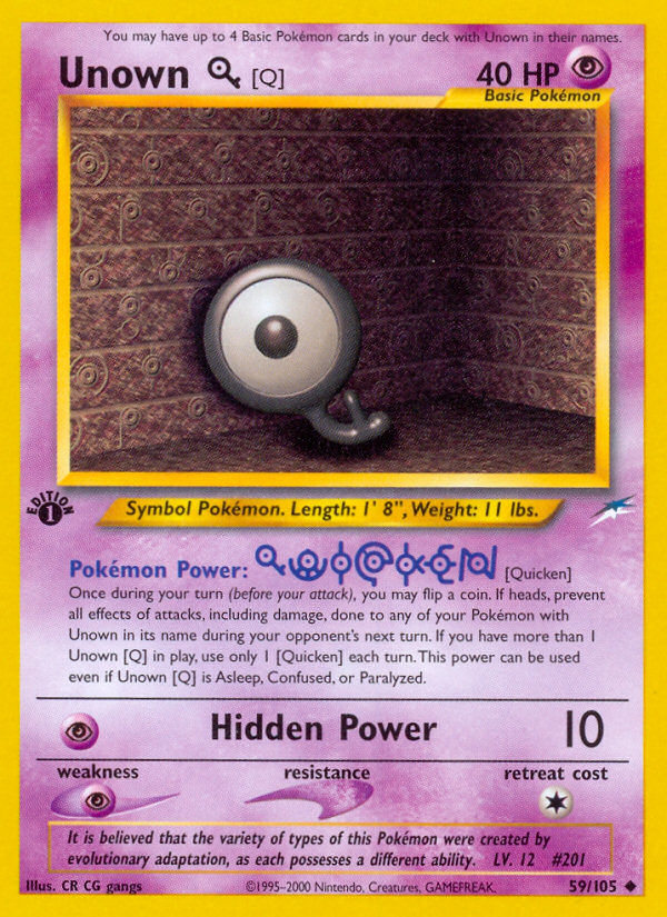 Unown [Q]/105 - Neo Destiny 1st Edition