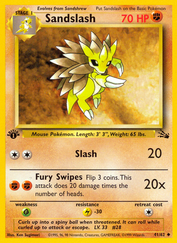 Sandslash 41/62 - Fossil 1st Edition