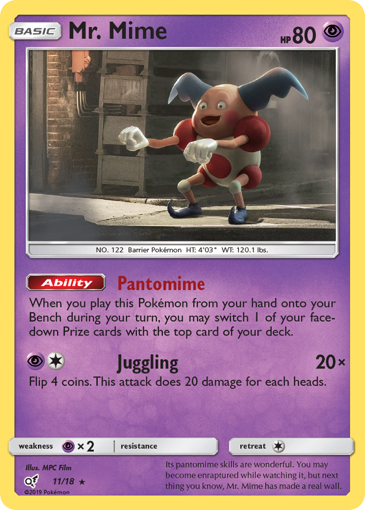Mr. Mime 11/18 - Detective Pikachu Holofoil