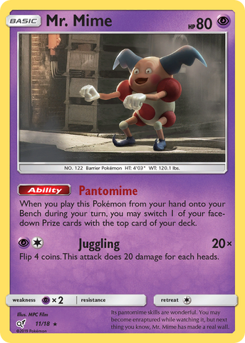 Mr. Mime 11/18 - Detective Pikachu Holofoil