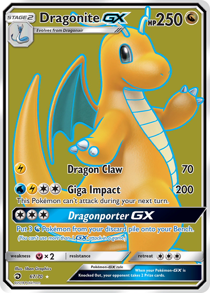 Dragonite GX (Full Art)/70 - Dragon Majesty Holofoil