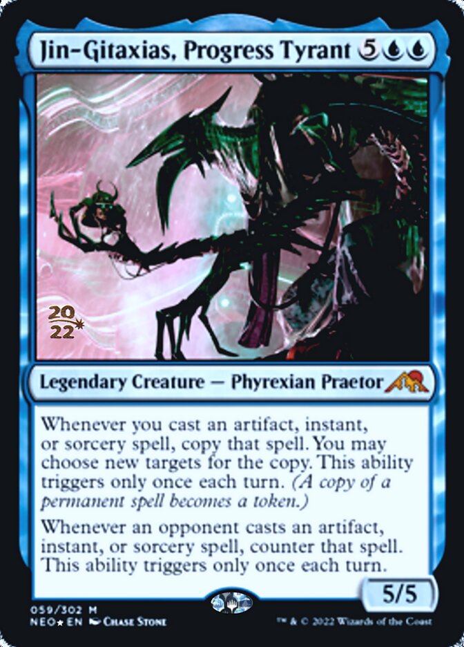 Jin-Gitaxias, Progress Tyrant (PRE-059) - Kamigawa: Neon Dynasty Promos Foil