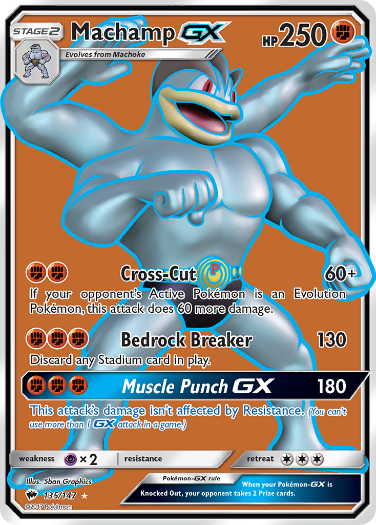 Machamp GX (Full Art)/147 - SM  Burning Shadows Holofoil