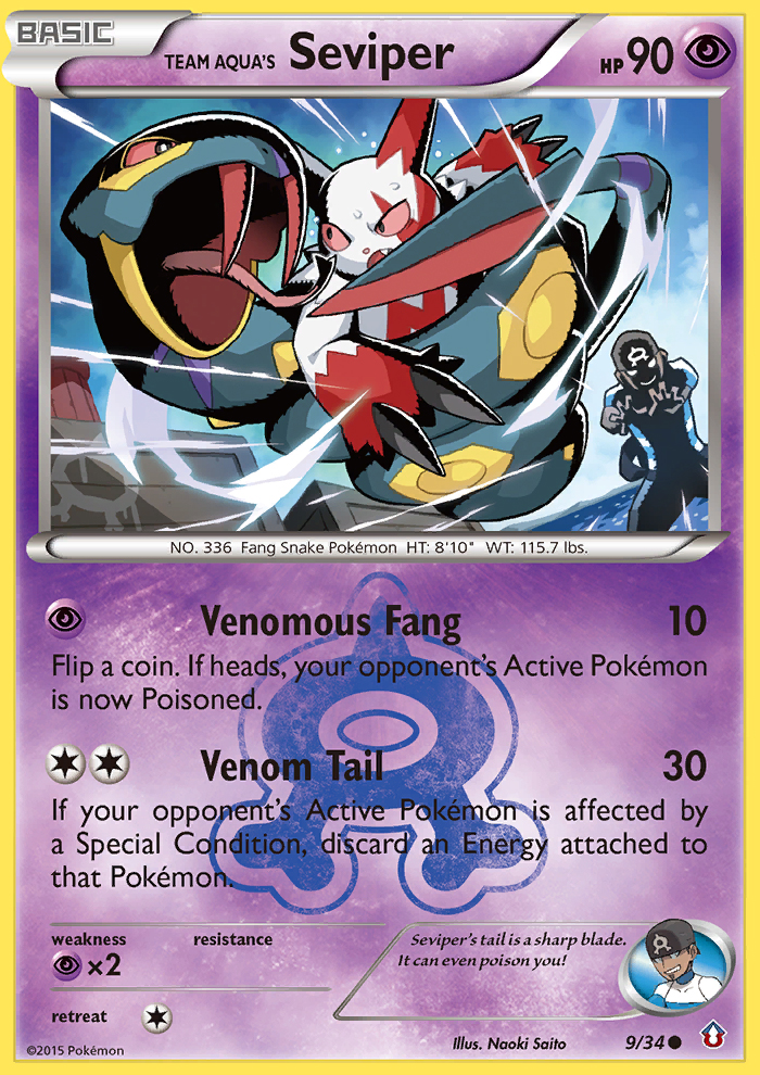 Team Aqua's Seviper 9/34 - Double Crisis