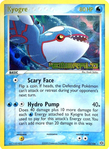 Kyogre - 015/106/106 - Emerald Reverse Holofoil
