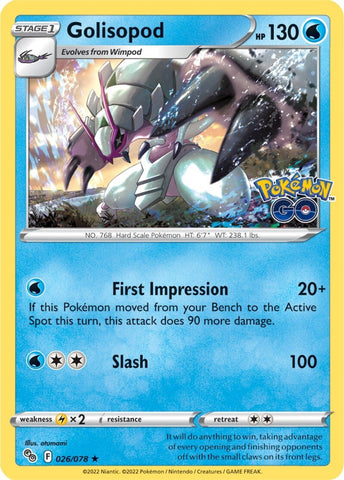 Golisopod 26/78 - Pokemon GO Holofoil