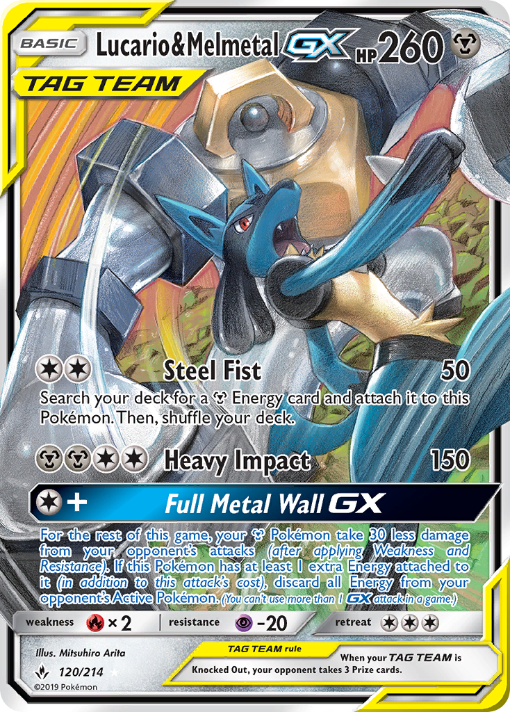 Lucario & Melmetal GX 120/214 - SM  Unbroken Bonds Holofoil