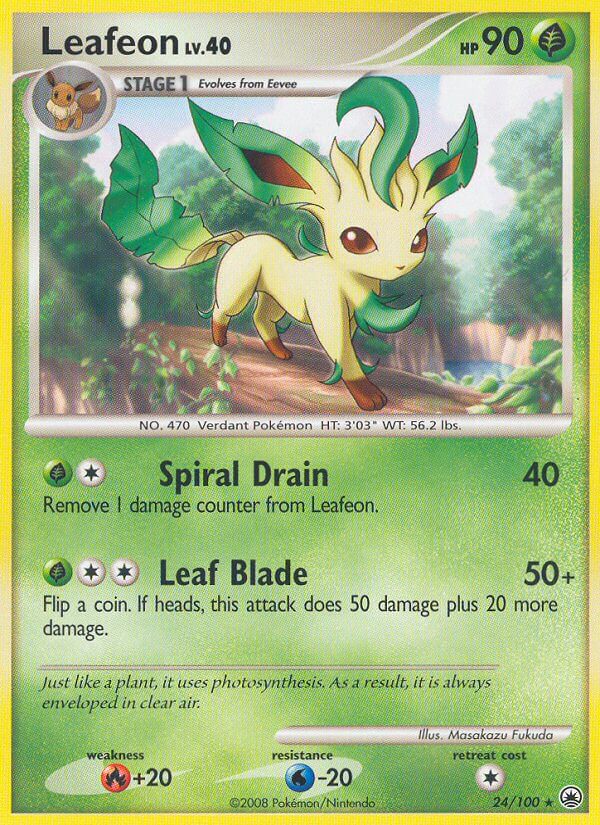 Leafeon - 24/100 (DP Majestic Dawn) - Deck Exclusives Holofoil