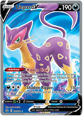 Liepard V (Full Art) 180/198 - SWSH06 Chilling Reign Holofoil