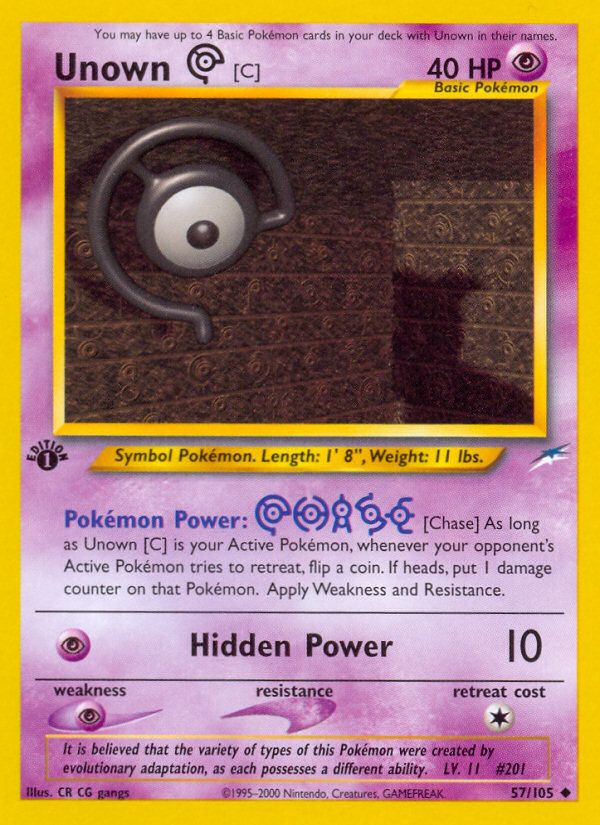 Unown [C]/105 - Neo Destiny 1st Edition