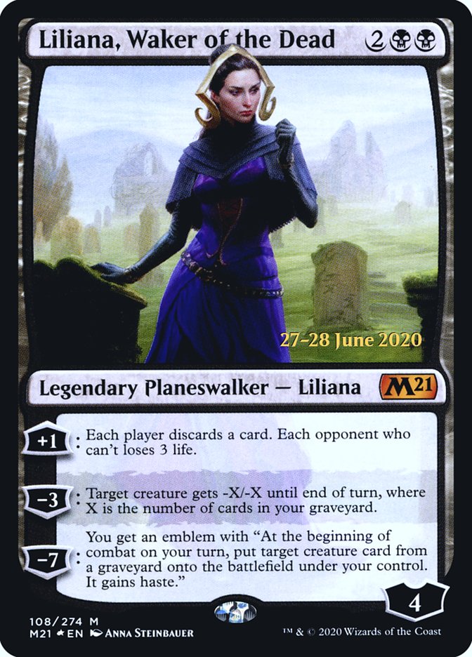 Liliana, Waker of the Dead (PRE-108) - Core Set 2021 Promos Foil