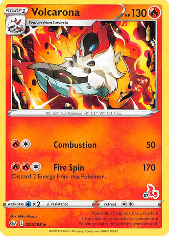 Volcarona - 024/198 (#27 Cinderace Stamped) - Battle Academy 2022