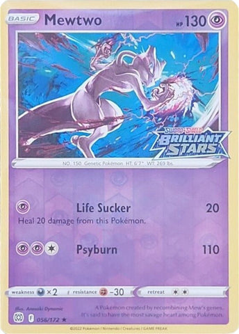 Mewtwo - 056/172 (Brilliant Stars Stamped) 56 - Miscellaneous Cards & Products Holofoil