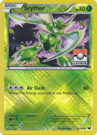 Scyther - 4/108 (Pokemon League) [4th Place] - League & Championship Cards Reverse Holofoil