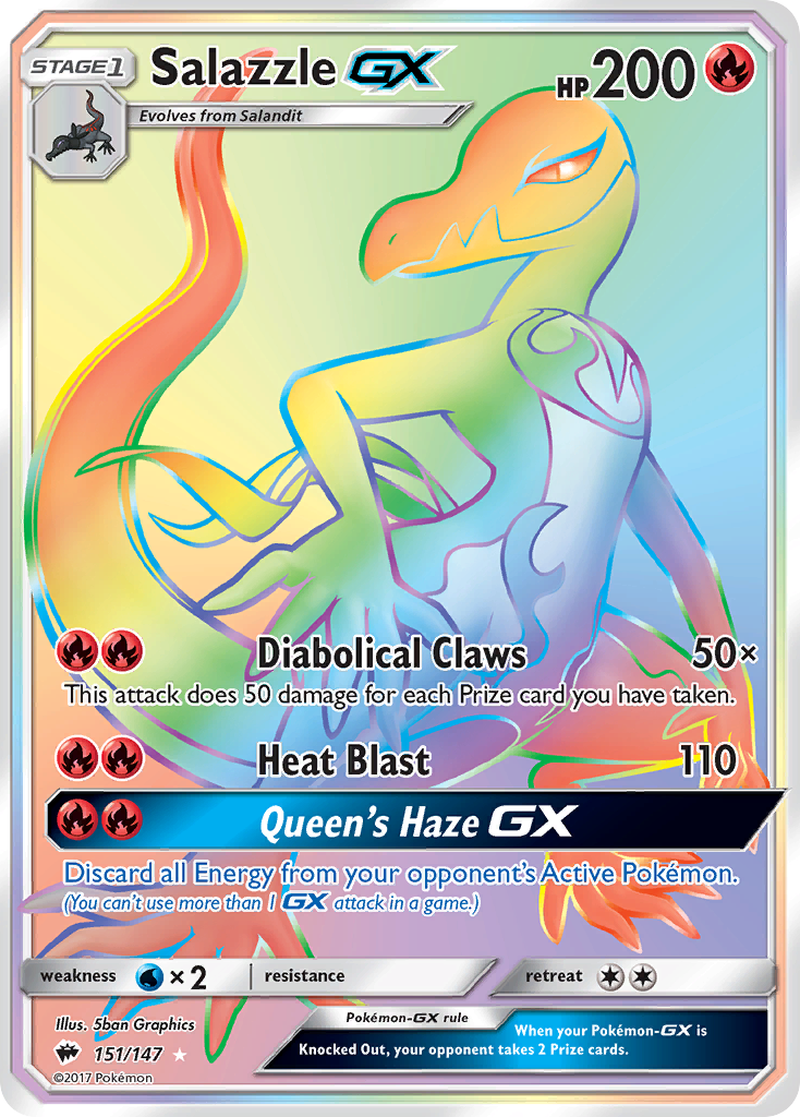 Salazzle GX (Secret)/147 - SM  Burning Shadows Holofoil