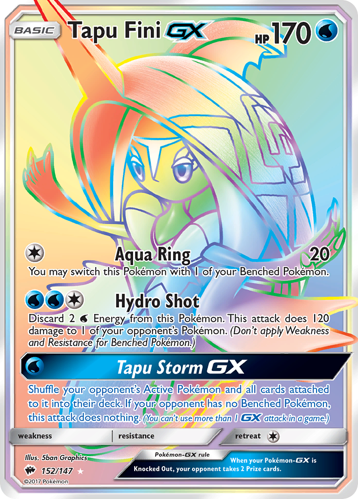 Tapu Fini GX (Secret)/147 - SM  Burning Shadows Holofoil
