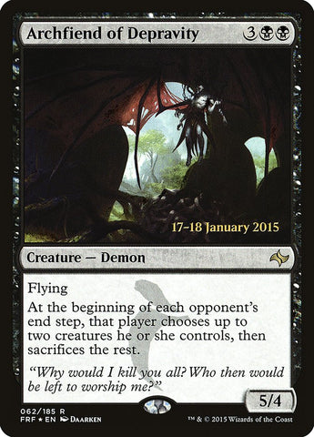 Archfiend of Depravity (PRE-062) - Fate Reforged Promos Foil