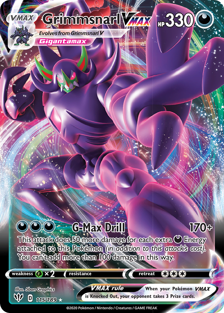 Grimmsnarl VMAX 115/189 - SWSH03 Darkness Ablaze Holofoil
