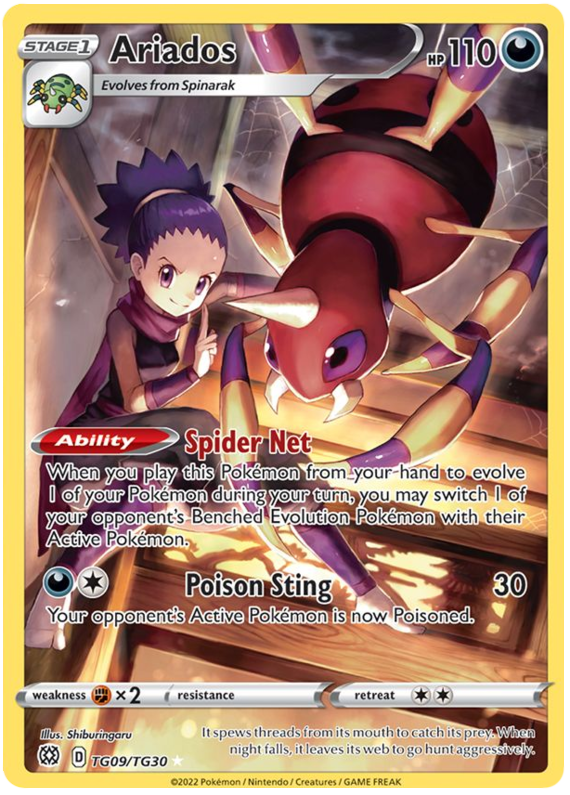 Ariados TG09/30 - SWSH09 Brilliant Stars Trainer Gallery Holofoil