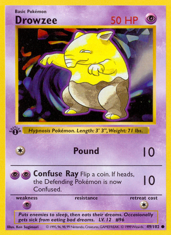 Drowzee - 49/102 - 1st Edition Base Set Shadowless - Common