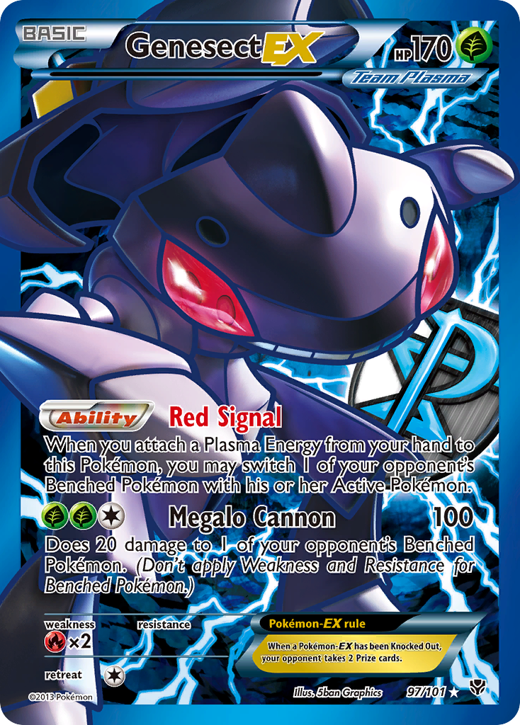 Genesect EX (Team Plasma) (97 Full Art)/101 - Plasma Blast Holofoil