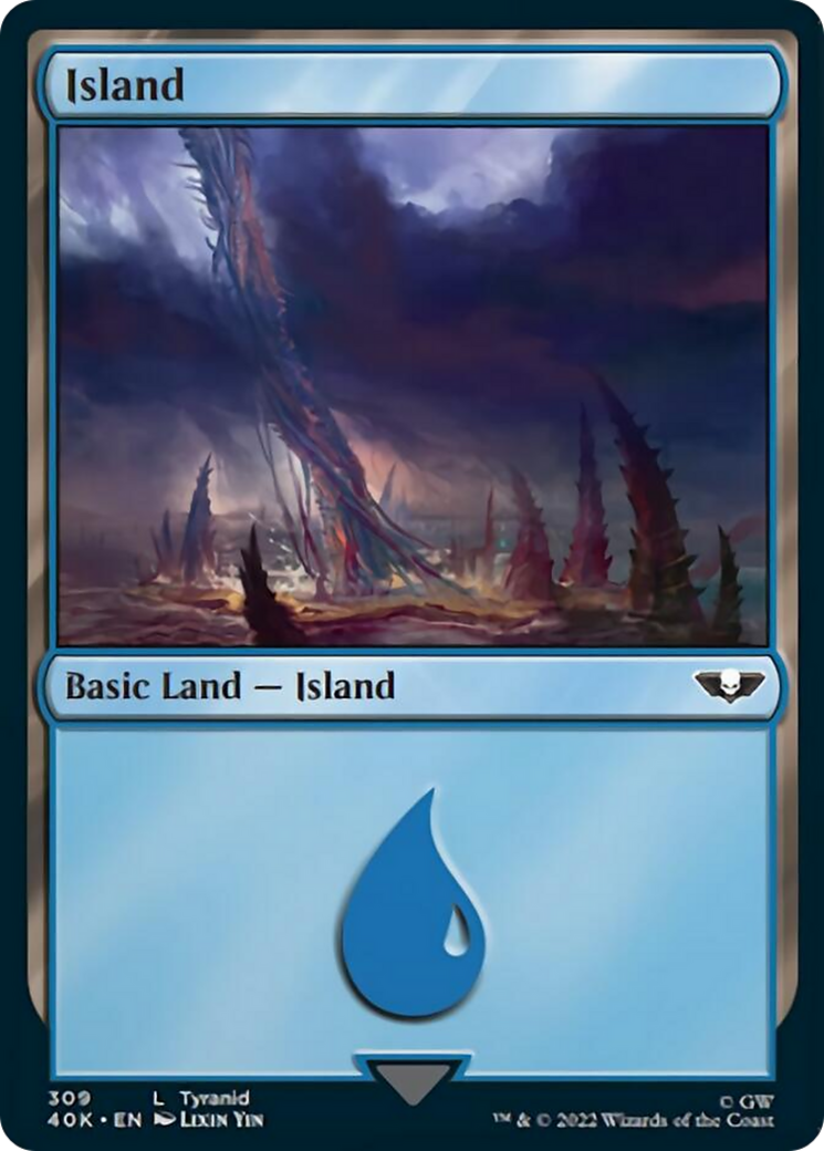 Island (309) (Surge Foil) (40K-309) - Warhammer 40,000 Commander Foil