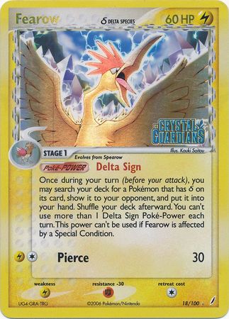 Fearow (Delta Species)/100 - Crystal Guardians Reverse Holofoil