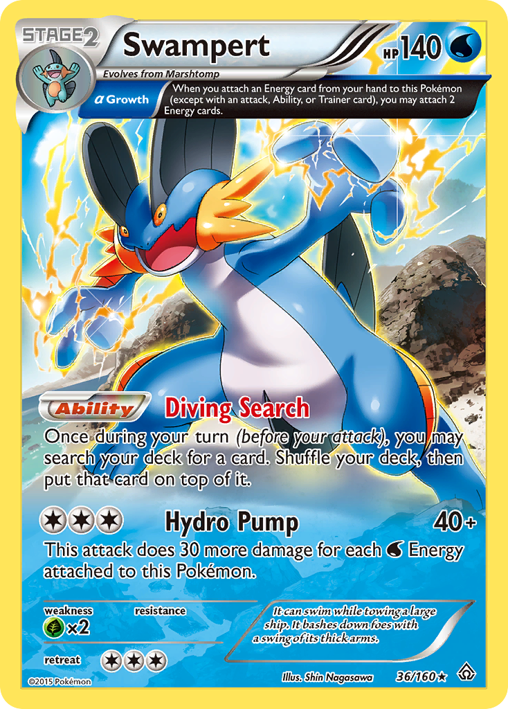 Swampert (Alpha) 36/160 - XY  Primal Clash Holofoil