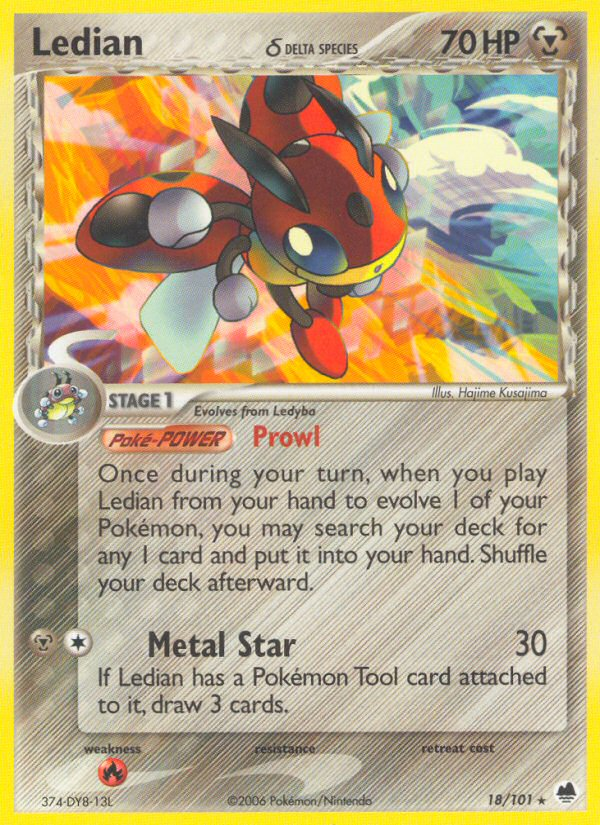 Ledian (Delta Species) 18/101 - Dragon Frontiers